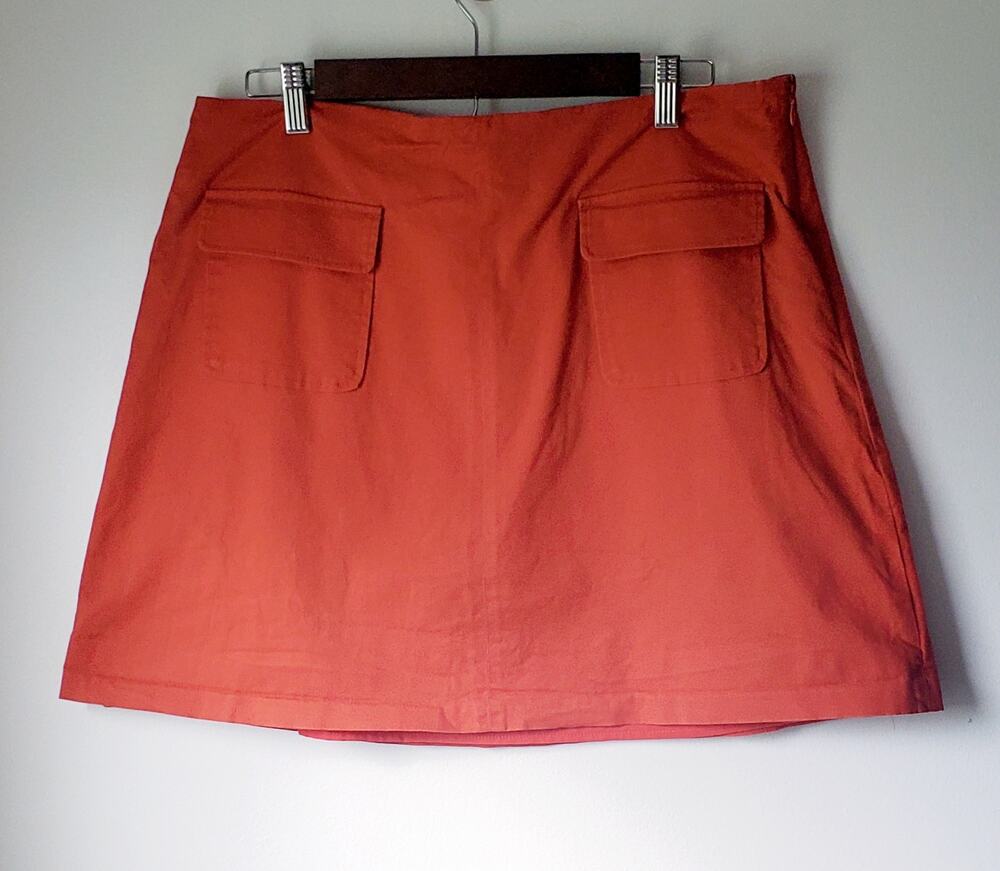 Cremieux Womens Orange Aline Mini Skirt Size 14 Preppy Sporty Athleisure boho